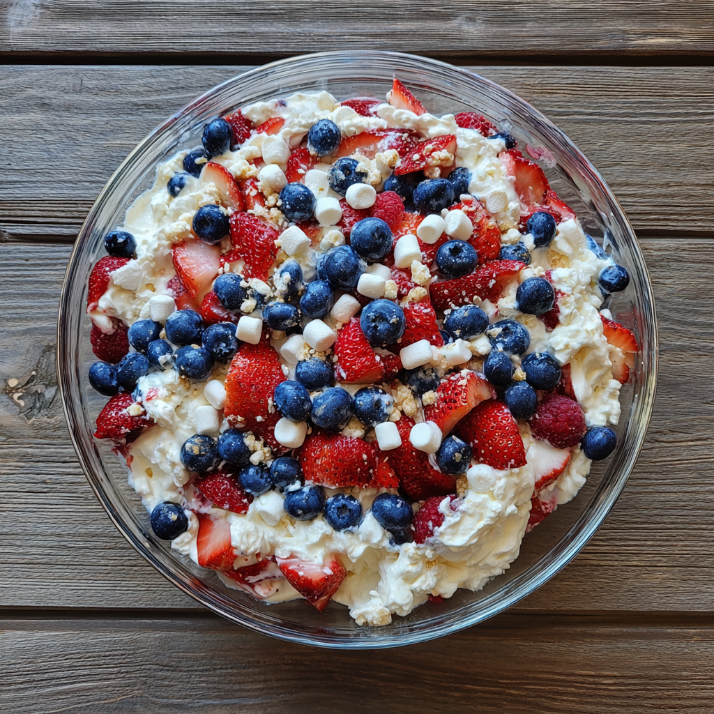 Red White and Blue Cheesecake Salad