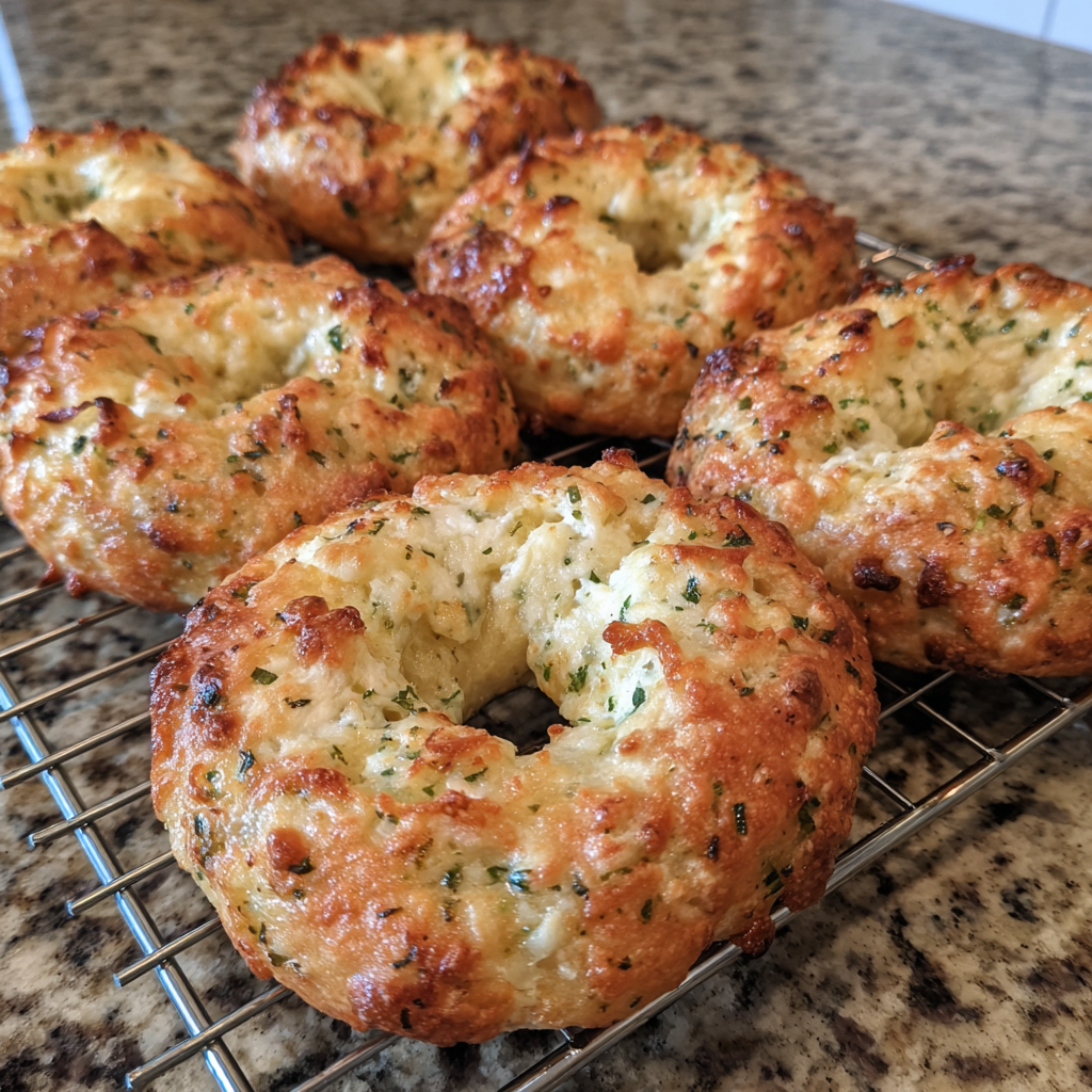 Garlic-Parmesan Cottage Cheese Bagels