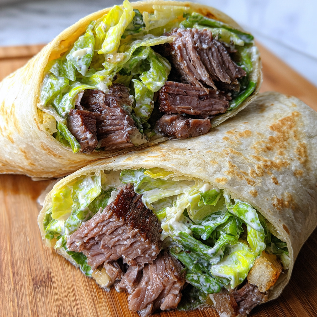 Smoked Beef Caesar Salad Wrap