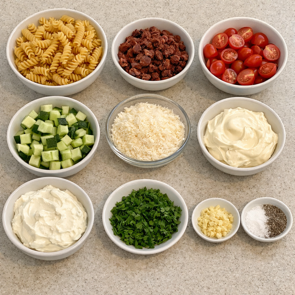 Smoked Beef Parmesan Pasta Salad