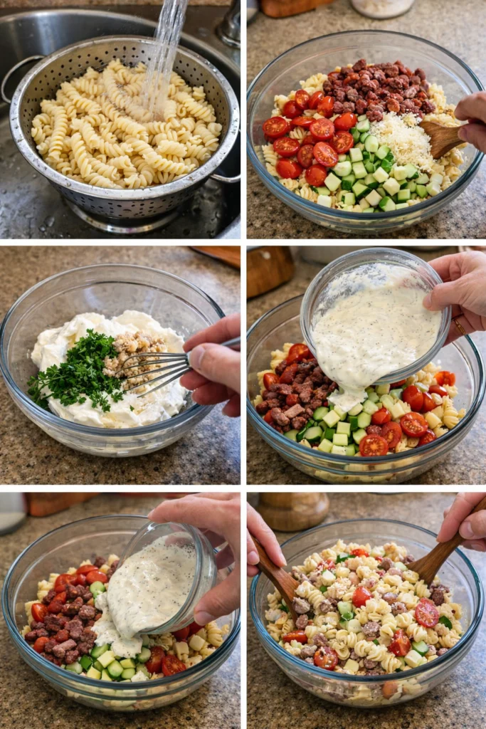 Smoked Beef Parmesan Pasta Salad