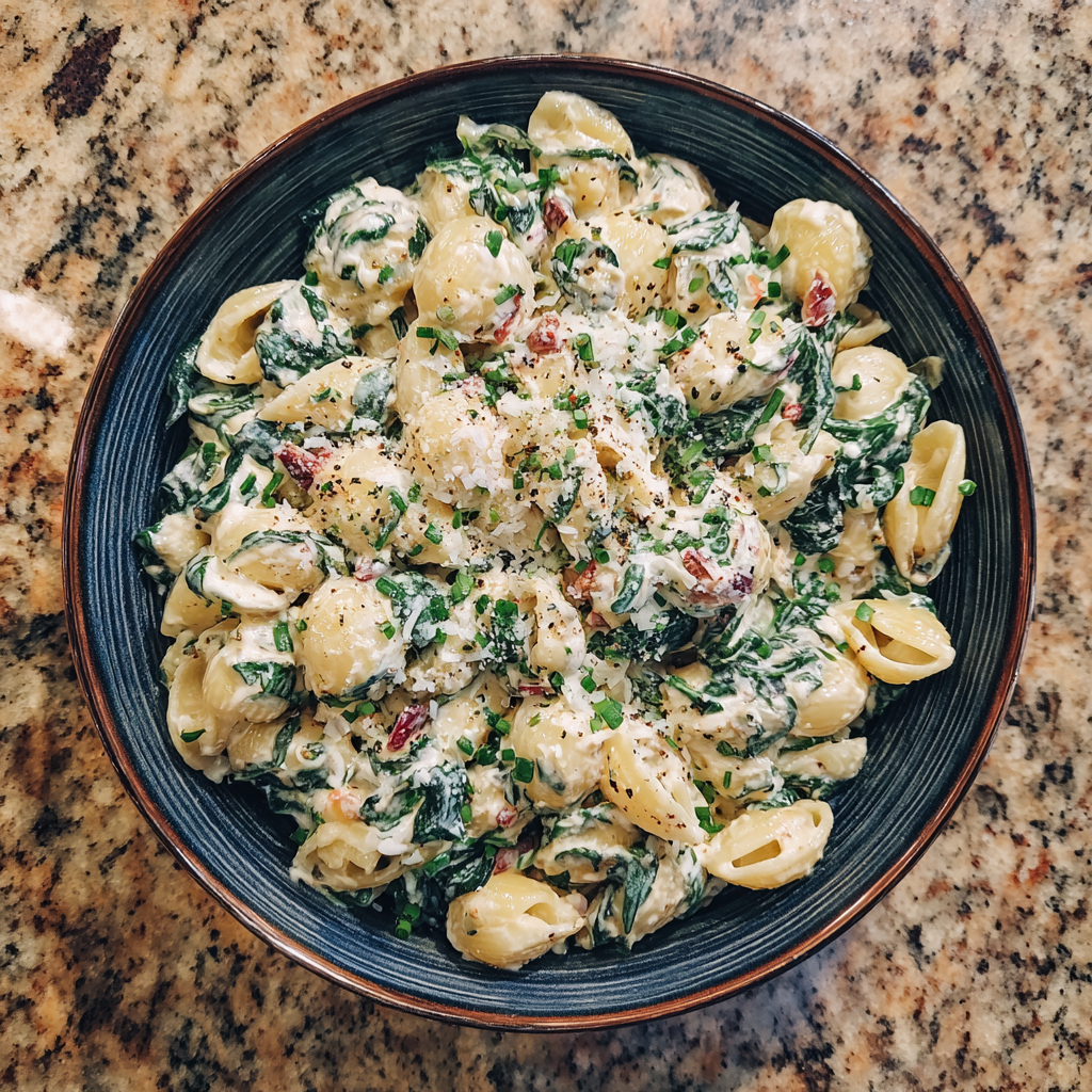 Spinach Smoked Mozzarella Pasta Salad